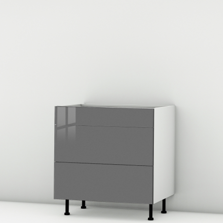 Meuble bas Perla 3 tiroirs larg. 80cm x H71.5cm