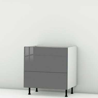 Meuble bas Perla 3 tiroirs larg. 80cm x H71.5cm