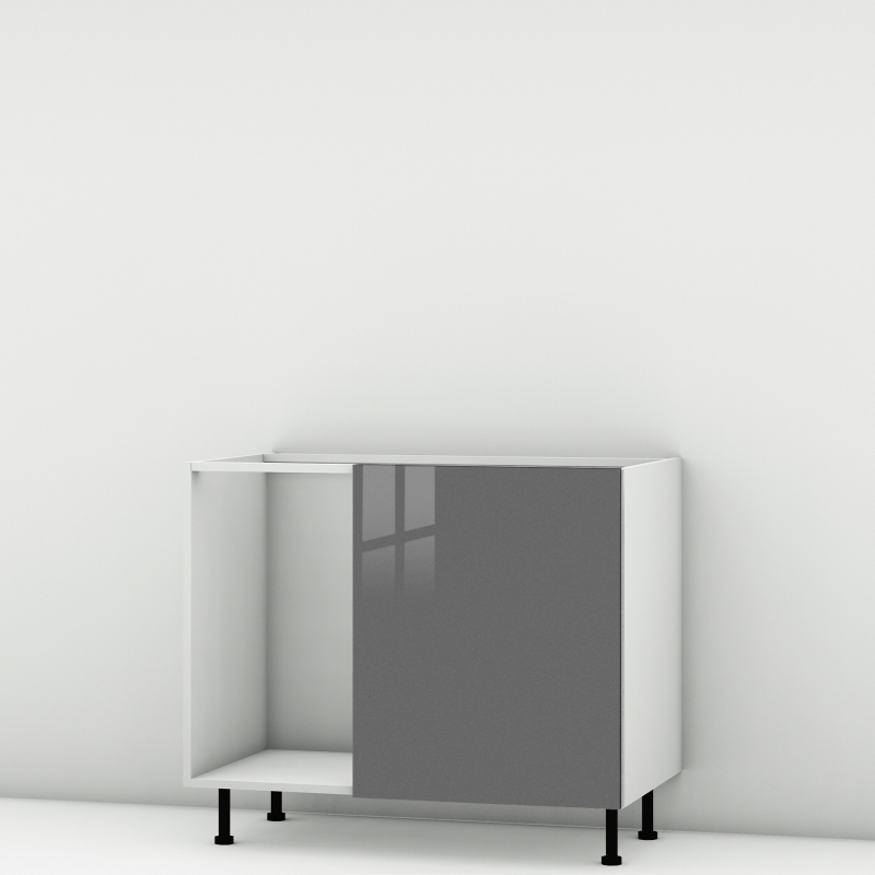 Meuble bas d'angle Perla 1 porte 60cm larg. 100cm x H71.5cm