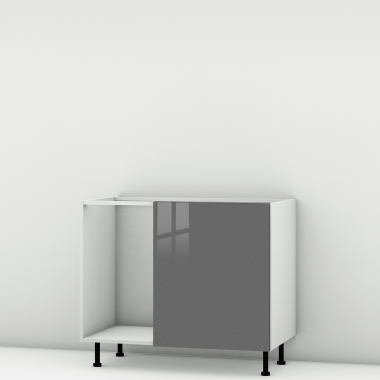 Meuble bas d'angle sous évier Perla 1 porte 60cm larg. 100cm x H71.5cm