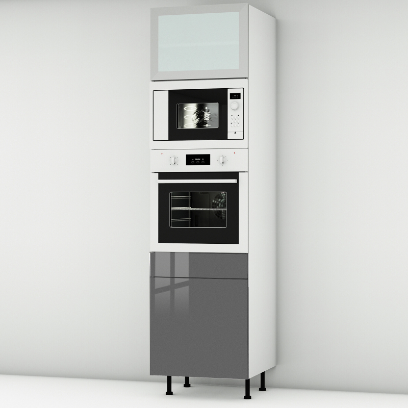 Colonne Perla 1 porte - 1 four - 1MO - 1 porte+tiroir larg. 60cm x H213.8cm