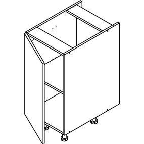 Meuble bas façade Tasseaux blanche larg. 40cm x H71.5cm