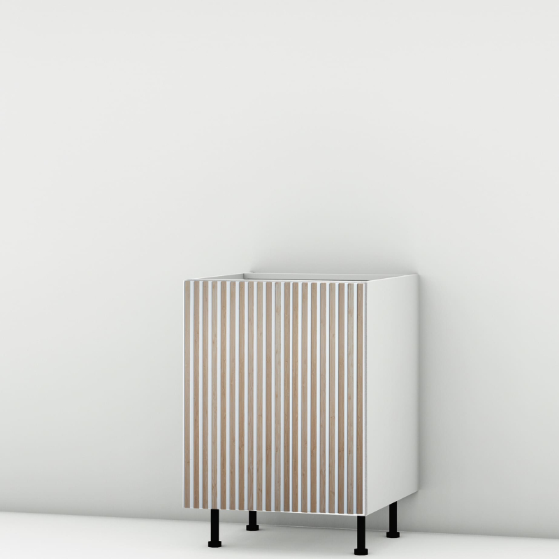 Meuble bas façade Tasseaux blanche larg. 60cm x H71.5cm