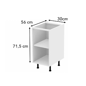 Meuble bas façade Tasseaux blanche larg. 30cm x H71.5cm