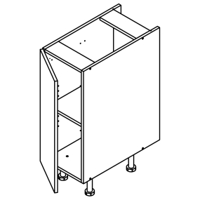 Meuble bas façade Tasseaux blanche larg. 30cm x H71.5cm