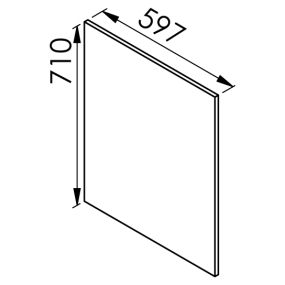 Meuble bas façade Tasseaux blanche larg. 60cm x H71.5cm