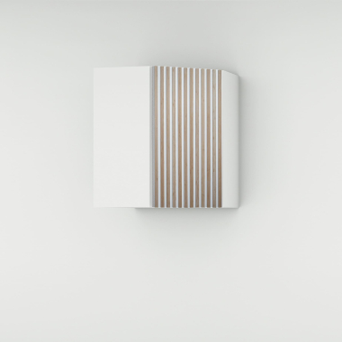 Meuble haut d'angle 45° façade Tasseaux blanche larg. 40cm x H71.5cm