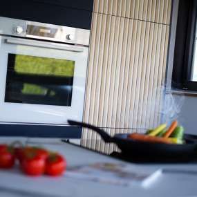 Meuble bas d'angle 45° façade Tasseaux blanche larg. 40cm x H71.5cm