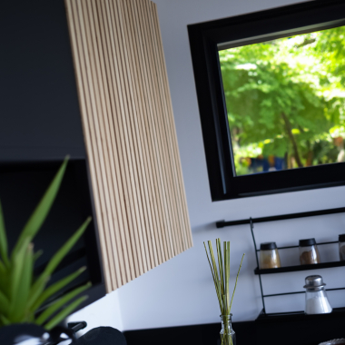 Meuble bas façade Tasseaux noire larg. 40cm x H71.5cm