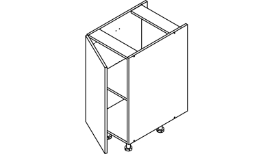 Meuble bas façade Tasseaux noire larg. 40cm x H71.5cm