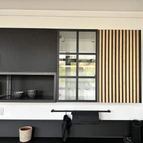 Meuble bas façade Tasseaux noire larg. 40cm x H71.5cm