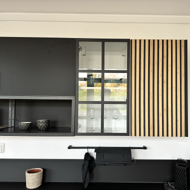 Meuble bas façade Tasseaux noire  larg. 60cm x H71.5cm