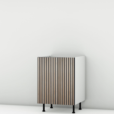 Meuble bas façade Tasseaux noire  larg. 60cm x H71.5cm