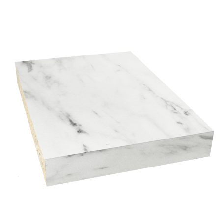 Plan de travail stratifié décor Marbre Blanc L205xl62xe3,8cm