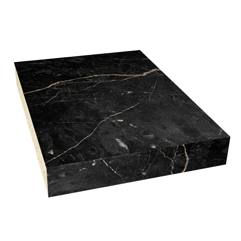 Plan de travail stratifié décor Marbre Noir L205xl62xe3,8cm