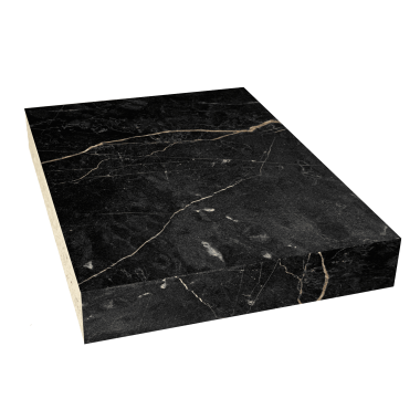 Plan de travail stratifié décor Marbre Noir L205xl62xe3,8cm