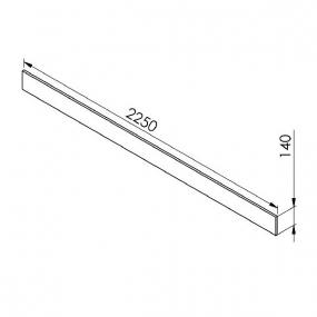 Plinthe chêne massif brute larg. 225cm x H14cm