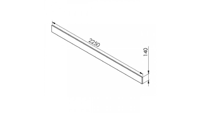 Plinthe chêne massif brute larg. 225cm x H14cm