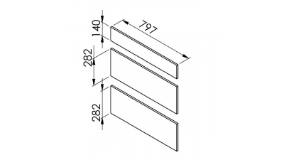 Façade Epure 3 Tiroirs larg. 80cm x H71cm