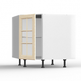 Meuble bas d'angle Pennsylvania 1 porte vitrée L40xH71,5xP55.5