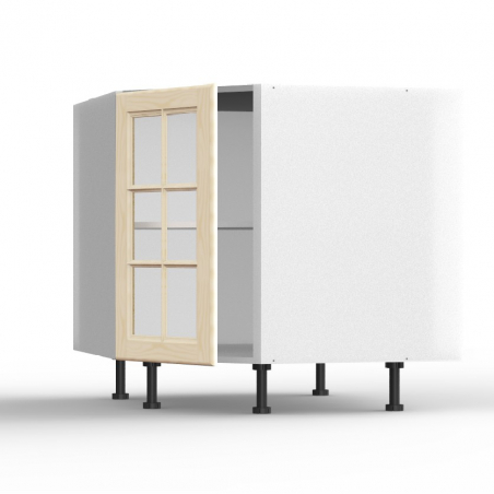 Meuble bas d'angle Pennsylvania 1 porte vitrée L40xH71,5xP55.5