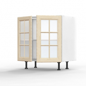 Meuble bas Pennsylvania 2 portes vitrées L80xH71,5xP56