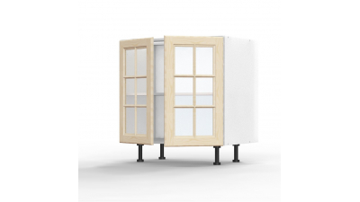 Meuble bas Pennsylvania 2 portes vitrées L80xH71,5xP56