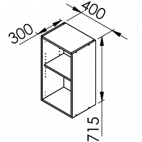 Meuble haut Pennsylvania 1 porte vitrée L40xH71,5xP30