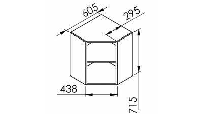 Meuble haut d'angle Pennsylvania 1 porte vitrée L40xH71,5xP29.5