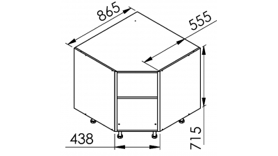 Meuble bas d'angle Design' L40