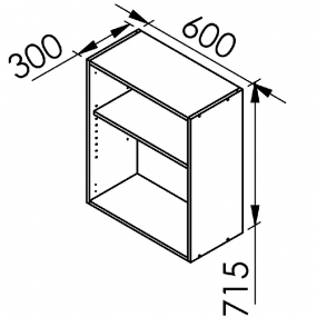 Meuble haut Structura 1 porte pleine L60xH71,5xP30