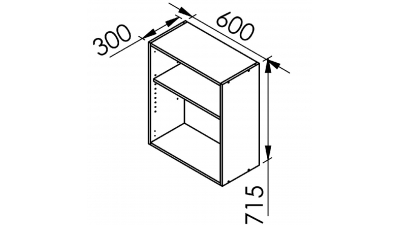 Meuble haut Structura 1 porte pleine L60xH71,5xP30