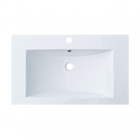 Plan vasque résine blanche larg. 80cm