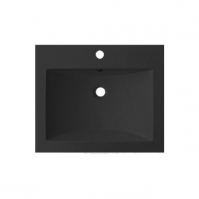 Plan vasque résine noire larg. 60cm