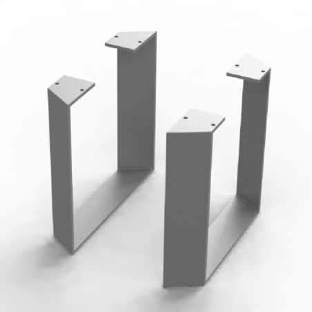 Pieds Ma-créa trapèze alu anodisé pour colonne