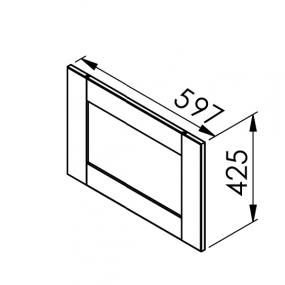Façade chêne massif brut larg. 60cm x H42.5cm