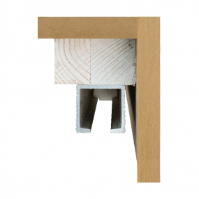 Système coulissant en applique chêne brut