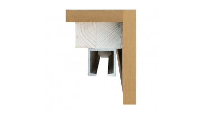 Système coulissant en applique chêne brut