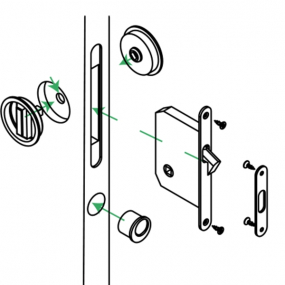 Kit poignée avec serrure