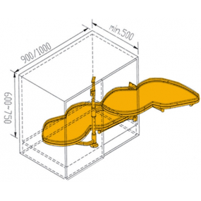 Aménagement d'angle "Haricot" ouverture droite