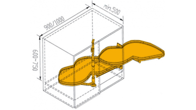 Aménagement d'angle "Haricot" ouverture droite