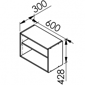 Meuble haut sur hotte Champêtre L60
