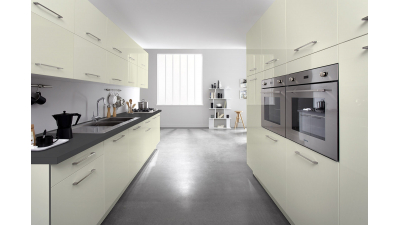 Mon Espace Maison - Facade tiroir cuisine stratifie vanille brillant chants bicolores