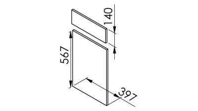 Façade chêne clair Porte + Tiroir larg. 40cm x H71cm