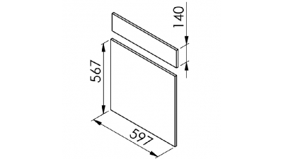 Façade chêne clair Porte + Tiroir larg. 60cm x H71cm