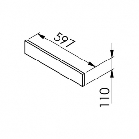 Bandeau four chêne foncé larg. 60cm x H11cm