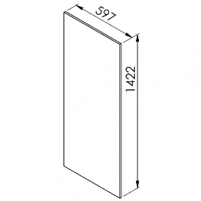 Façade chêne foncé larg. 60cm x H142.2cm