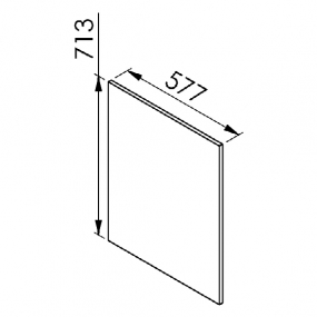 Joue chêne foncé larg. 58cm x H71.3cm