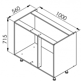 Meuble bas d'angle Design' L100