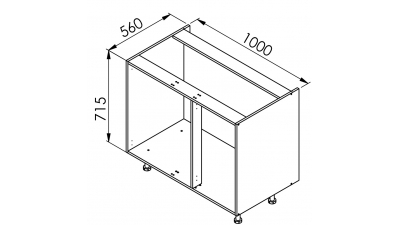 Meuble bas d'angle Design' L100